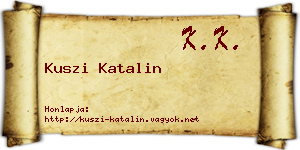 Kuszi Katalin névjegykártya